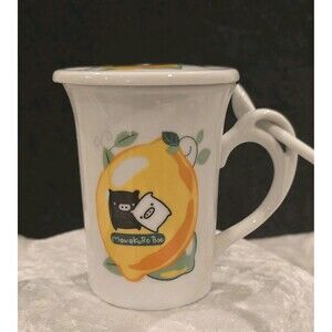 Monokuro Boo Mug With Lid and Spoon Pier‎ One Imports In Box Rare
